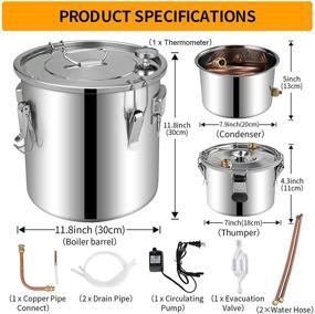 img 3 attached to Doniks 5 Gallon Steel Water Alcohol Distiller with Copper Tube - DIY Whisky Gin Brandy Making Kit, Home Brewing Equipment with Build-in Thermometer