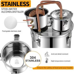 img 2 attached to Doniks 5 Gallon Steel Water Alcohol Distiller with Copper Tube - DIY Whisky Gin Brandy Making Kit, Home Brewing Equipment with Build-in Thermometer