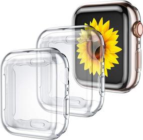 img 4 attached to 📱 GEAK 3 Пакет чехла для Apple Watch 38 мм: защита высокой чувствительности с полной защитой бампера для iWatch серии 3/2/1 (3 прозрачный)