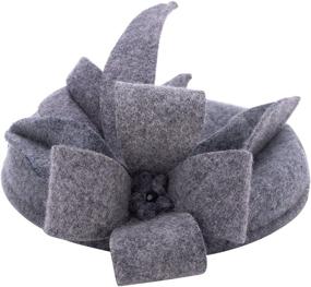 img 2 attached to Gray Women's Wool Felt Fascinator Hat for Cocktail, Races & Fancy Cheltenham Festival - A302, One Size