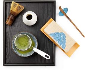 img 3 attached to 🍵 Mocha ChaDao Traditional Matcha Gift Set - Start up kit with Purple Bamboo Whisk, Ceremic Matcha Bowl, White Ceramic Whisk Holder, Tea Scoop, Scoop Holder, Tea Tray, Tea Cloth, Tea Cloth Holder, and Sifter (BLUE)