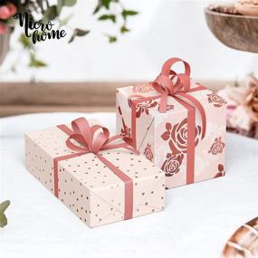 img 1 attached to 🎁 Nicrohome Rose Gold Gift Wrapping Paper: Modern Metallic Polka Dot Rose Design – Perfect for Baby/Bridal Showers, Weddings, Birthdays, and More!