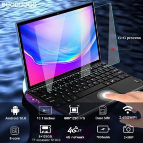 img 3 attached to 📱 5G WiFi 2 in 1 Tablet: Powerful Octa-Core Processor, 10 Inch Android 10.0, Keyboard Mouse Case, 6GB RAM 128GB ROM, Dual SIM, Bluetooth, Google Certified