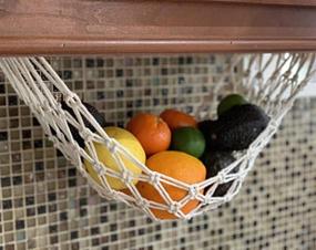 img 2 attached to 🥦 Revolutionize Your Kitchen with Homecredibles Macramé Cotton Rope Fruit Hammock: Efficient Under Cabinet Hanging Solution for Organizing Fruits and Vegetables