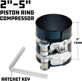 img 3 attached to 🔧 Alltrade 648433 Piston Ring Compressor (2" - 5"), Silver - The Perfect Tool for Piston Rings Compression