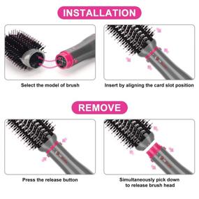 img 2 attached to 💨 IG INGLAM Hair Dryer Brush Set: 4 in 1 Blowout Brush with Negative Ion Technology and Detachable Styler Volumizer - Hot Air Hair Dryer Brush for Efficient Styling - Silver