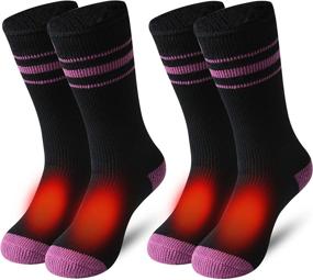 img 4 attached to Stay Cozy This Winter: HUSO Thermal Socks for Men and Women - 2 Pairs