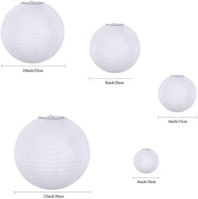 img 2 attached to 🏮 Supla 20 Pack Chinese White Paper Lantern Set - Various Sizes - Wedding Party Decorations