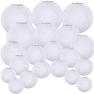 🏮 supla 20 pack chinese white paper lantern set - various sizes - wedding party decorations логотип