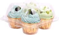 30-pack 4-cavity cupcake containers with clear plastic disposable cake box, cupcake boxes with four compartments for convenient cupcake transportation and storage - perfect party supplies logo