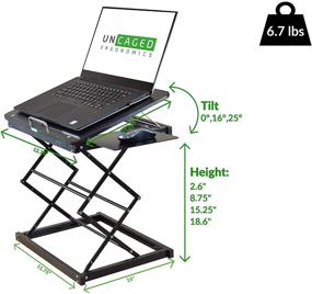 img 1 attached to 📦 Компактный эргономичный КД4 стол-трансформер для ноутбука: настольный стол с регулируемой высотой и наклоном – стол для ноутбука для сидячего и стоячего положения – портативный складной легкий дизайн с ковриком для мыши (маленький)