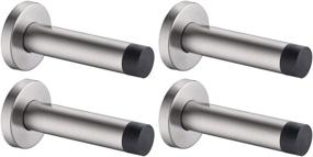 img 4 attached to 🚪 JQK Door Stopper, Brushed 304 Stainless Steel Sound Dampening Door Stop Bumper Wall Protector 4 Pack, DSB5-BN-P4