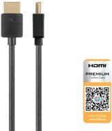 monoprice ultra slim series high speed hdmi cable - 1ft - black, certified premium, 4k@60hz, hdr, 18gbps, 36awg, yuv, 4:4:4 - enhanced seo logo