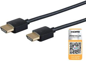 img 3 attached to Monoprice Ultra Slim Series High Speed HDMI Cable - 1ft - Black, Certified Premium, 4K@60Hz, HDR, 18Gbps, 36AWG, YUV, 4:4:4 - Enhanced SEO