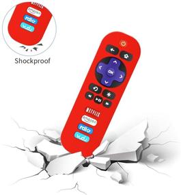 img 1 attached to 📺 [3 Pack] TCL Roku TV RC280 Remote Silicone Case - Alquar Protective Lightweight/Shockproof Universal Replacement Cover with Lanyard, Red, Glow Blue, Glow Green