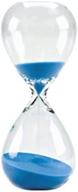 large blue hand-blown hourglass accurately measures one hour - bettea logo