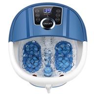 ultimate foot spa bath with heat, massage, and bubbles - 16 motorized shiatsu rollers, digital control, red light - soothe tired feet at home! logo