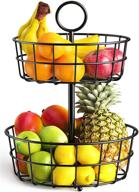 🍎 steelgear 2 tier fruit basket: organize and display fresh fruits and vegetables in style with detachable holder - perfect for kitchen countertops and dining room логотип