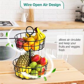 img 1 attached to 🍎 STEELGEAR 2 Tier Fruit Basket: Organize and Display Fresh Fruits and Vegetables in Style with Detachable Holder - Perfect for Kitchen Countertops and Dining Room