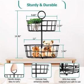 img 2 attached to 🍎 STEELGEAR 2 Tier Fruit Basket: Organize and Display Fresh Fruits and Vegetables in Style with Detachable Holder - Perfect for Kitchen Countertops and Dining Room