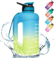 paser 64oz motivational water bottle with straw &amp; dual handle 💧 - time marker, leakproof bpa free for camping, sports, workouts, and outdoor activities logo