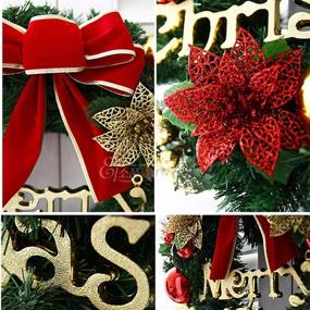 img 3 attached to 🎄 Tvoip Christmas Wreath - Merry Christmas 12 Inch Front Door Ornament - Wall Artificial Pine Garland for Party Decor