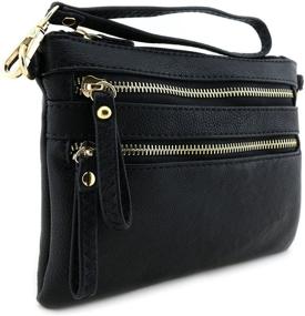 img 3 attached to 👜 Women's Multi-Zipper Pocket Handbags with Wristlet Wallet and Crossbody Bags