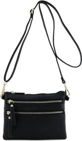 img 4 attached to 👜 Women's Multi-Zipper Pocket Handbags with Wristlet Wallet and Crossbody Bags