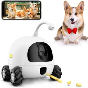 img 4 attached to 📷 AJK iOS App Compatible Smart Pet Camera with Dog Treat Dispenser & WiFi Pet Monitor - 1080P Night Vision, 2 Way Audio, Video Tossing Feeder for Puppy Dogs & Cats (White)