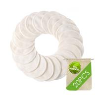 🌿 organic bamboo reusable makeup remover pads - 20 pcs with laundry bag: washable facial & eye cotton rounds logo
