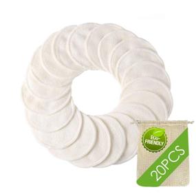 img 4 attached to 🌿 Organic Bamboo Reusable Makeup Remover Pads - 20 PCS with Laundry Bag: Washable Facial & Eye Cotton Rounds