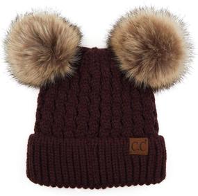 img 3 attached to C.C Hatsandscarf Exclusives Cable Knit Double Pom Winter Beanie: Stylish Headwear for Cold Weather (HAT-2055)(HAT-23)