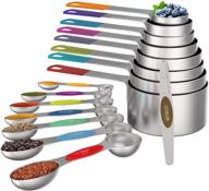 earl diamond 16 piece stainless steel measuring cups and magnetic spoons set – 8 metal measuring cups, 7 double sided stackable magnetic measuring spoons, and 1 leveler logo