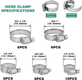 img 3 attached to 🔒 OURU 6-Pack of 29mm Adjustable Stainless Steel Clamps