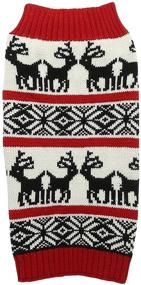 img 4 attached to 🎄 Medium M Size Festive Christmas Dog Sweaters for Dogs - Vintage Knit Xmas Reindeer Holiday Design