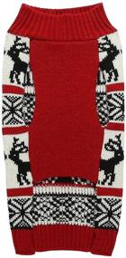 img 3 attached to 🎄 Medium M Size Festive Christmas Dog Sweaters for Dogs - Vintage Knit Xmas Reindeer Holiday Design