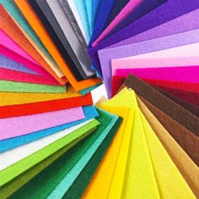 img 1 attached to 🎨 Flic-Flac 48PCS Assorted Color Felt Fabric Sheets Patchwork Sewing DIY Craft, 8 x 12 inches (20 x 30cm), 1mm Thick – Pack of 48