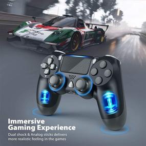 img 1 attached to 🎮 High-performance Nolansend Wireless Game Controller - Compatible with PS4/ Slim/Pro, Dual Vibration Game Joystick, 1000mAh Battery & Charging Cable Included - Jet Black