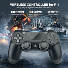 img 3 attached to 🎮 High-performance Nolansend Wireless Game Controller - Compatible with PS4/ Slim/Pro, Dual Vibration Game Joystick, 1000mAh Battery & Charging Cable Included - Jet Black