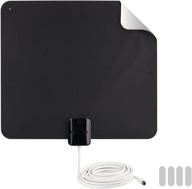 rca indoor tv antenna tv digital hd - thin film indoor antenna with reversible multi-directional hdtv vhf + uhf reception 45 mile range in black (model: azon008) logo