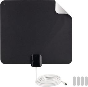 img 4 attached to RCA Indoor TV Antenna TV Digital HD - Thin Film Indoor Antenna with Reversible Multi-Directional HDTV VHF + UHF Reception 45 Mile Range in Black (Model: AZON008)