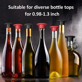 img 2 attached to 🍾 Silicone Bottle Stoppers - Reusable Wine/Beer/Drink Caps - Unbreakable Sealer Covers (4 Pack, Assorted Colors) - Fits Bottle Tops 0.98-1.3 inches