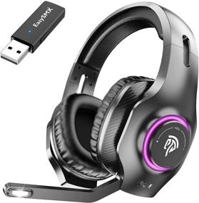 img 4 attached to EasySMX Wireless Gaming Headset 2.4GHz: Immersive 7.1 Surround Sound, Deep Bass, Retractable Mic | RGB Lighting | PS4/PS5, PC Compatible