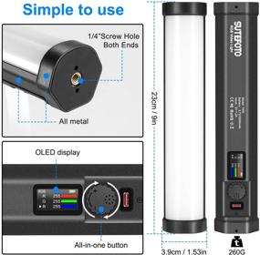 img 3 attached to 🔦 Light Wand: Sutefoto RGB & Bi-Color Handheld LED Tube Light for Video Photography TikTok Portrait - Portable & Rechargeable, OLED Display, Magnetic, Tripod Compatible