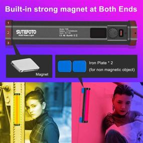 img 1 attached to 🔦 Light Wand: Sutefoto RGB & Bi-Color Handheld LED Tube Light for Video Photography TikTok Portrait - Portable & Rechargeable, OLED Display, Magnetic, Tripod Compatible