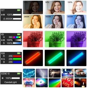 img 2 attached to 🔦 Light Wand: Sutefoto RGB & Bi-Color Handheld LED Tube Light for Video Photography TikTok Portrait - Portable & Rechargeable, OLED Display, Magnetic, Tripod Compatible