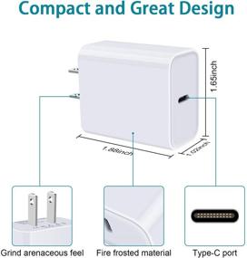 img 2 attached to 🔌 Высокоскоростное зарядное устройство USB C для стены - 20 Вт PD адаптер питания для iPhone, iPad, Samsung Galaxy, Google Pixel и других устройств