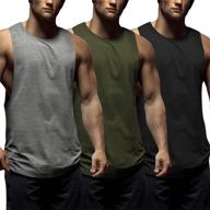 coofandy men's pack of 3 workout tank tops - sleeveless gym shirts for bodybuilding, fitness, and muscle building logo