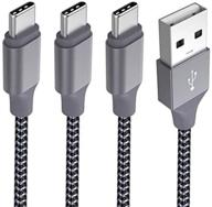 💻 quntis usb тип c зарядный кабель - 3 штуки 6 футов кабель usb c для зарядки usb a для samsung galaxy s9 s8 plus, moto z2, lg v30 v20 g5 g6, pixel, nintendo switch, oneplus 5, nexus 6p - черный логотип