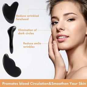 img 3 attached to 🌟 HGSS Gua Sha Set: Unlock Youthful Glow with Obsidian Gua Sha Facial Tools-Combat Wrinkles, Enhance Microcirculation, Eliminate Toxins & Boost Complexion Radiance